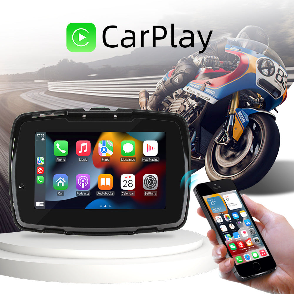 5 pouces moto portable lecteur MP5 sans fil Carplay HD étanche