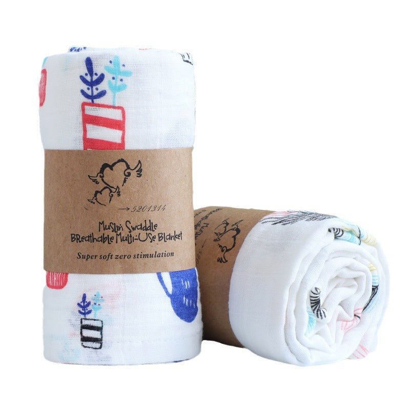 Double couche Gauze Gro-bag Muslin Nouveau-né Serviette de swap