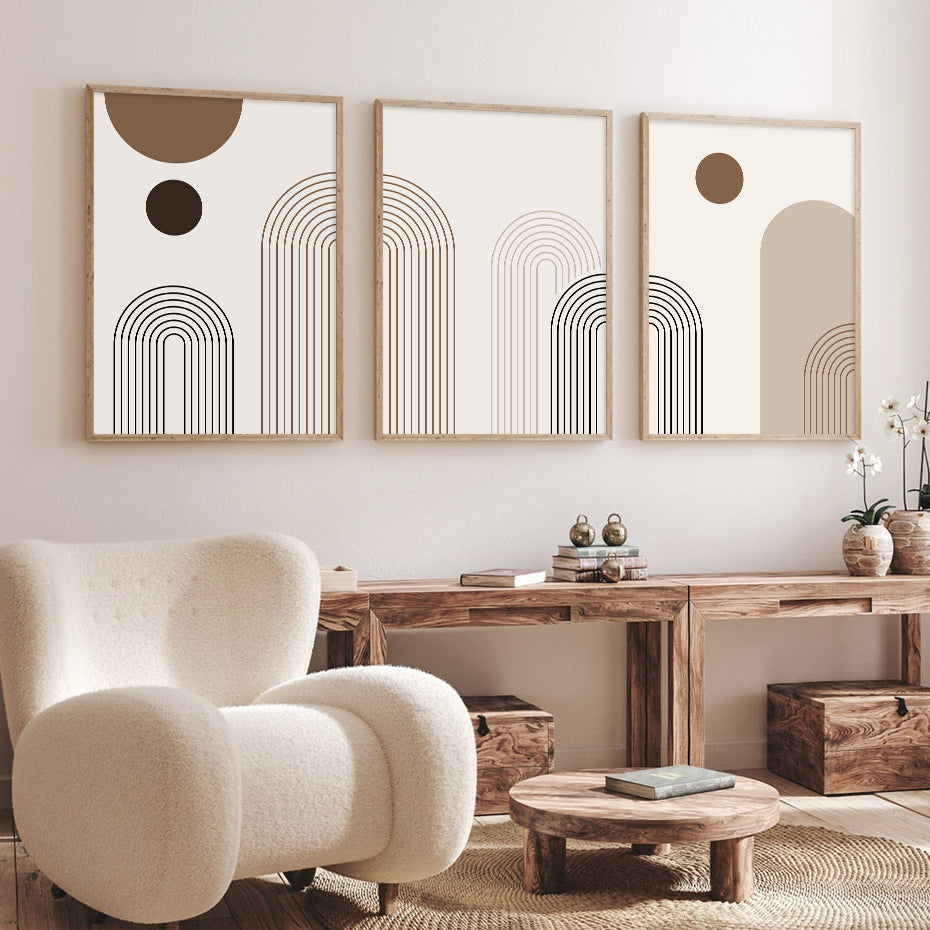 Résumé Lignes géométriques sur la peinture sur toile d'affiche de Bohème