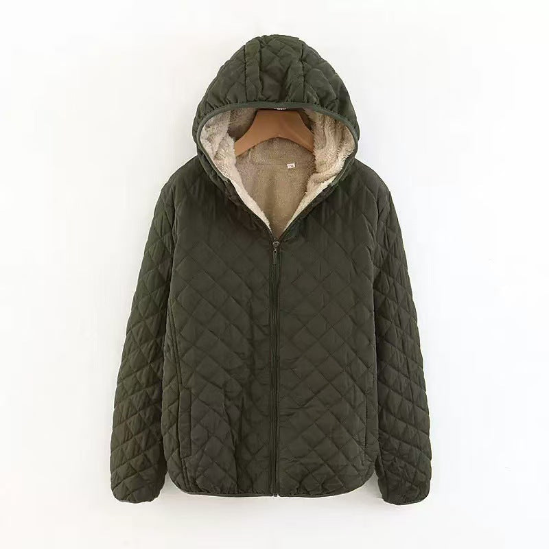 Manteau en coton à capuche courte pour femmes