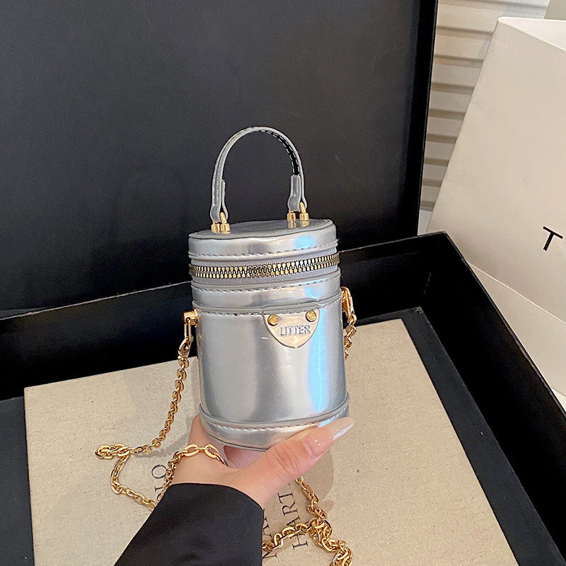 Cuir Mode Candy Couleur Sac à Bucket cylindrique