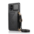 Slope Triangle au-dessus d'une épaule Téléphone portable Multi-fonctions Cover Wallet Card Cas en cuir
