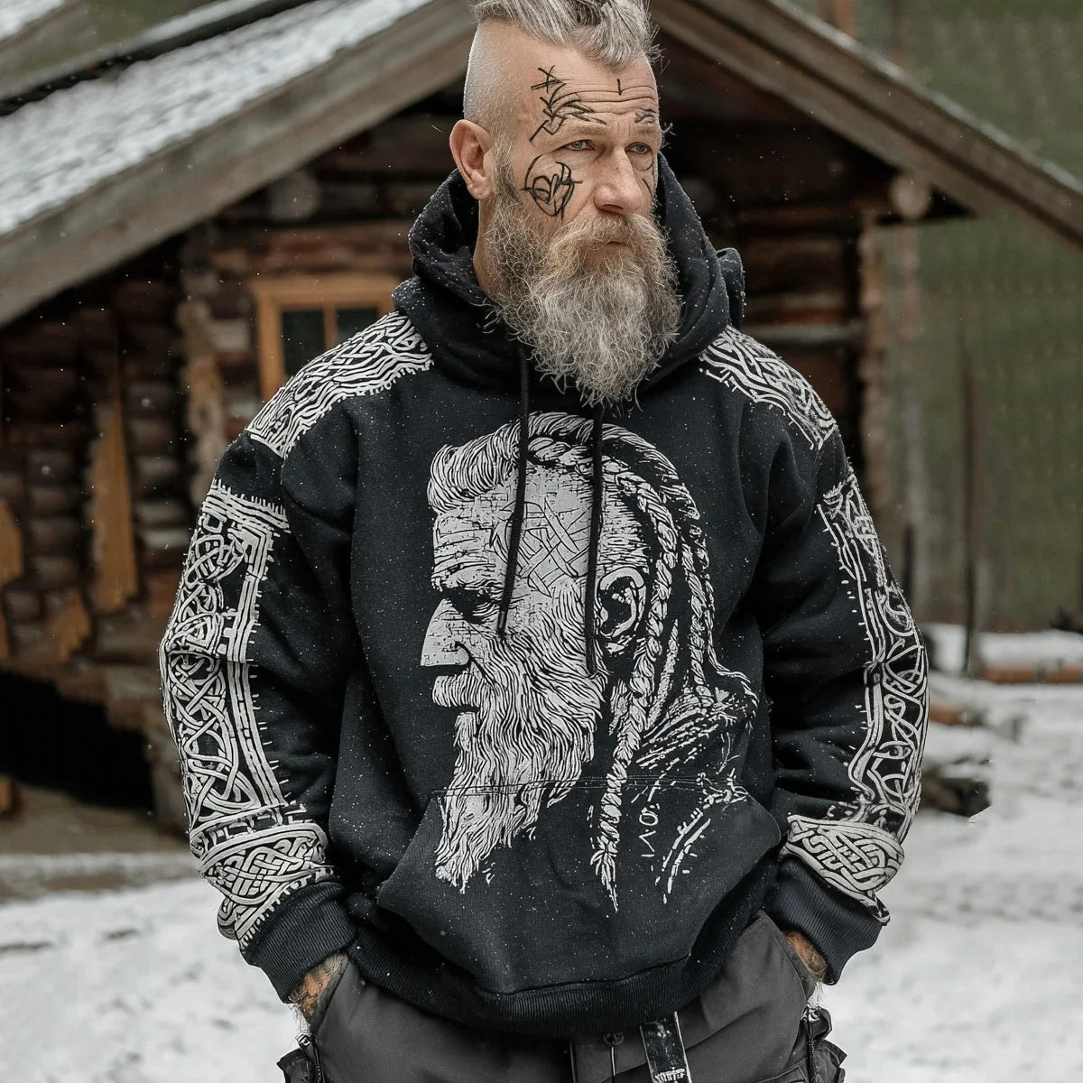 Hoodie imprimée casual homme sans poches