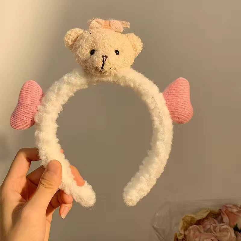 Bandes de cheveux mignons de lavage du visage Tête de dessin animé femelle Bande de cheveux Bande de tête Appliquer
