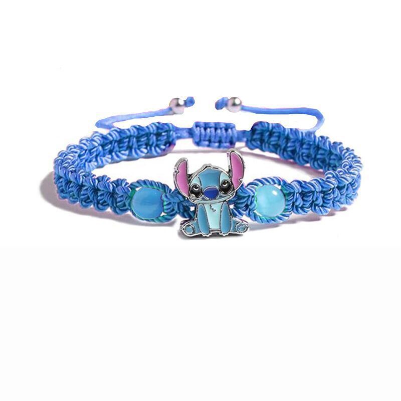 Bleu mignon Alien Cartoon caractère bracelet tissé à la main cordon tressé à la main pour un