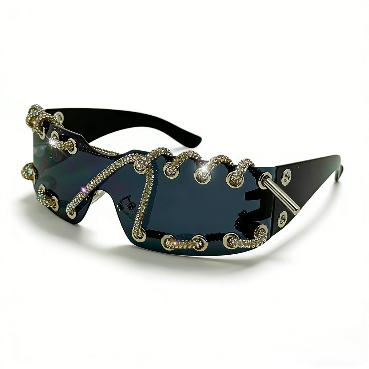 Lunettes de soleil avec rivets à anneaux en métal