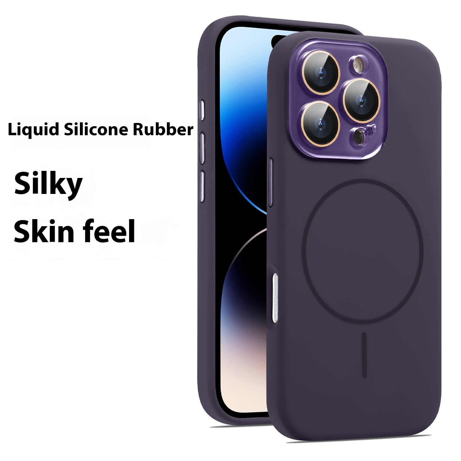 Housse de protection du boîtier de téléphone de cristal magnétique en silicone liquide