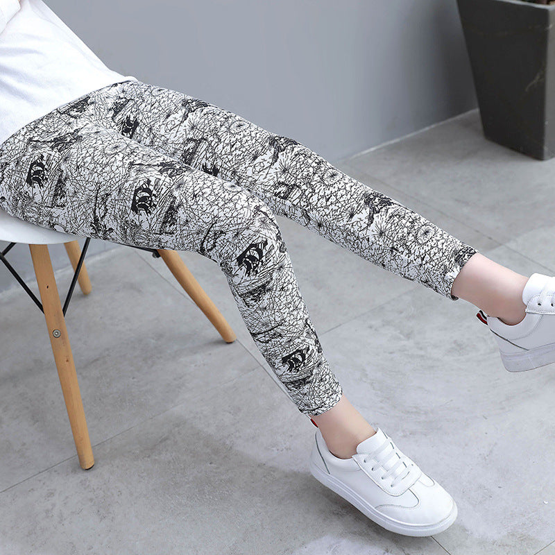 Leggings Modal Cropped Pantalons Outer Wear Girls' Stretch Tights Classique