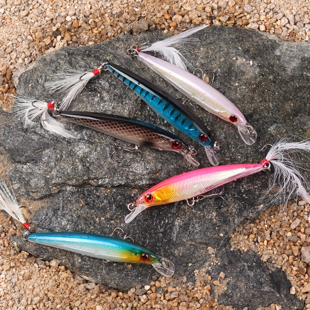 Ensemble de 5 pièces en lure de mennow Bait 9 Cm