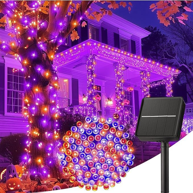 Halloween Noël et Jour de l'Indépendance Lumières à chaînes solaires