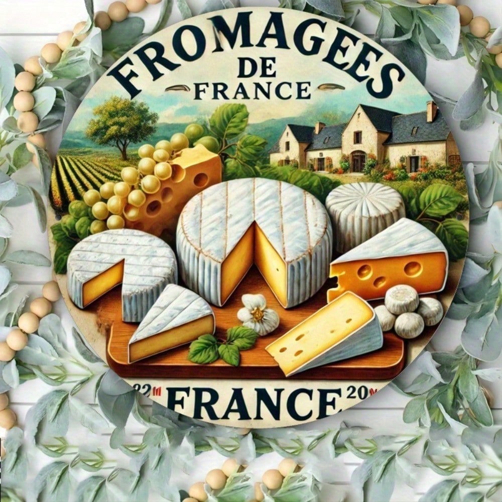 Ancienne enseigne d'étain fromage français