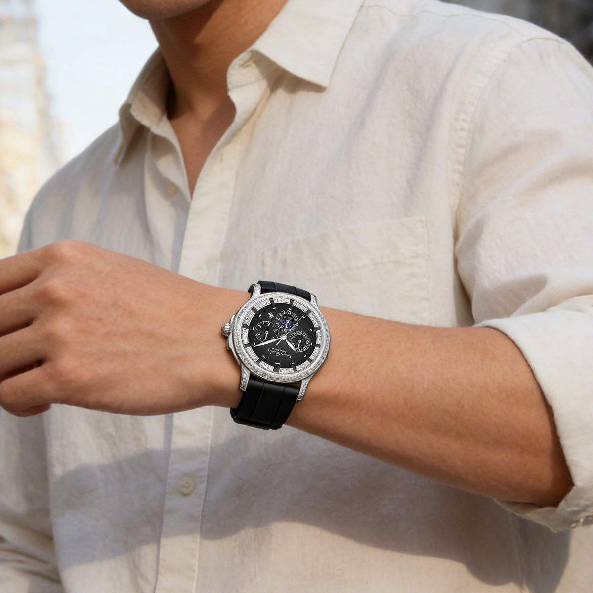 VAN GOGH High Apparence Light Luxury Homme Luminous Blue Mechanical Watch Bohui Series