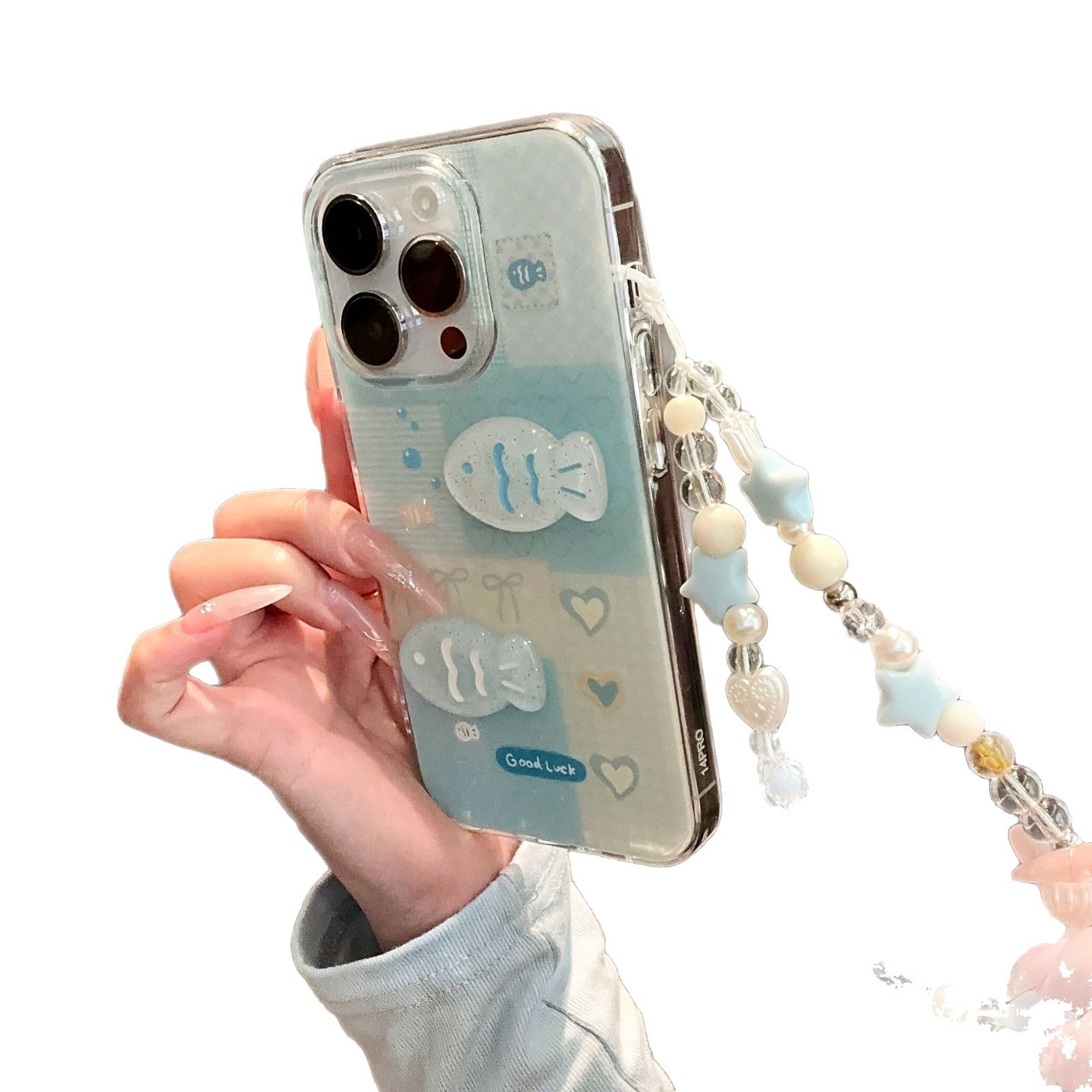 Cas de téléphone à trois dimensions de poisson à couche unique
