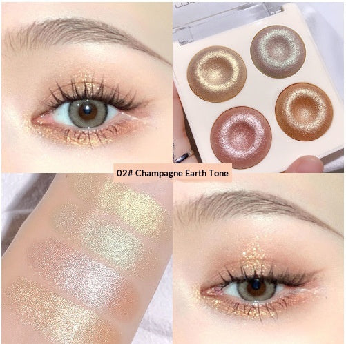 Palette en surbrillance bicolore avec ombre à paupières chatoyantes