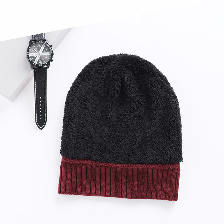 Gants d'écharpe de chapeau en laine chaude, tricotés par des hommes et des femmes