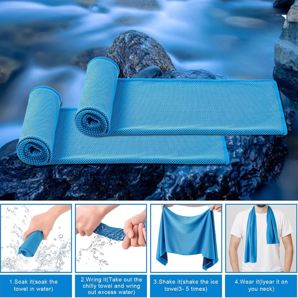 Serviettes de refroidissement 4 pack Microfibre Serviettes de refroidissement pour le sport