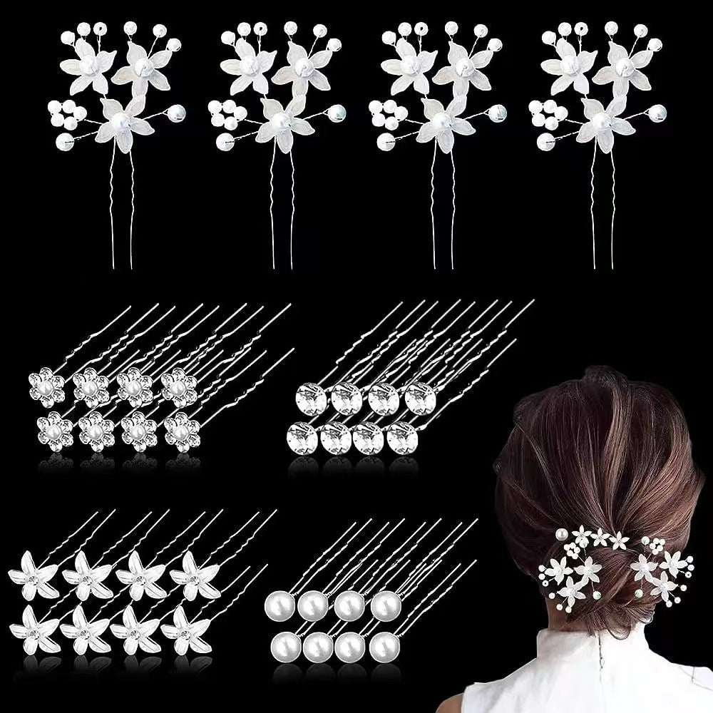 Clip de cheveux de fourchette de cheveux de mariage de la fleur de strass