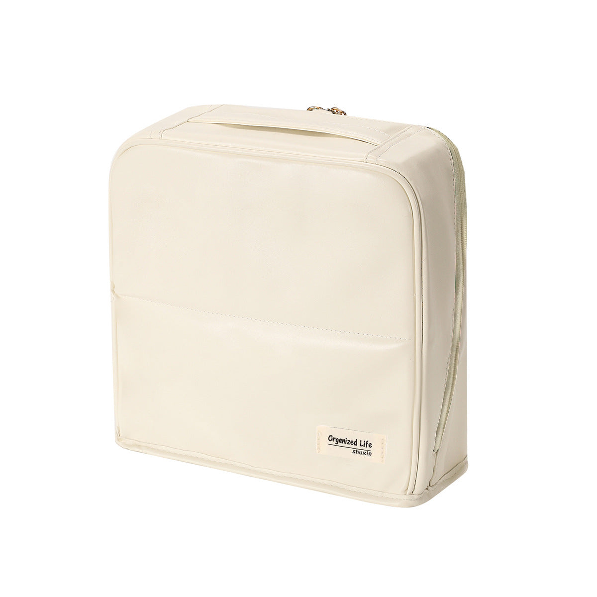 Sac cosmétique vertical grande capacité avec miroir portable