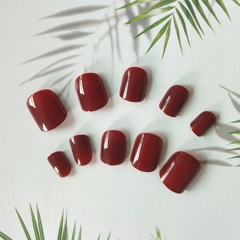 Améliorer votre apparence.24 Stickers Faux Nail Rouge carré Court En Couleur Rouge Rose