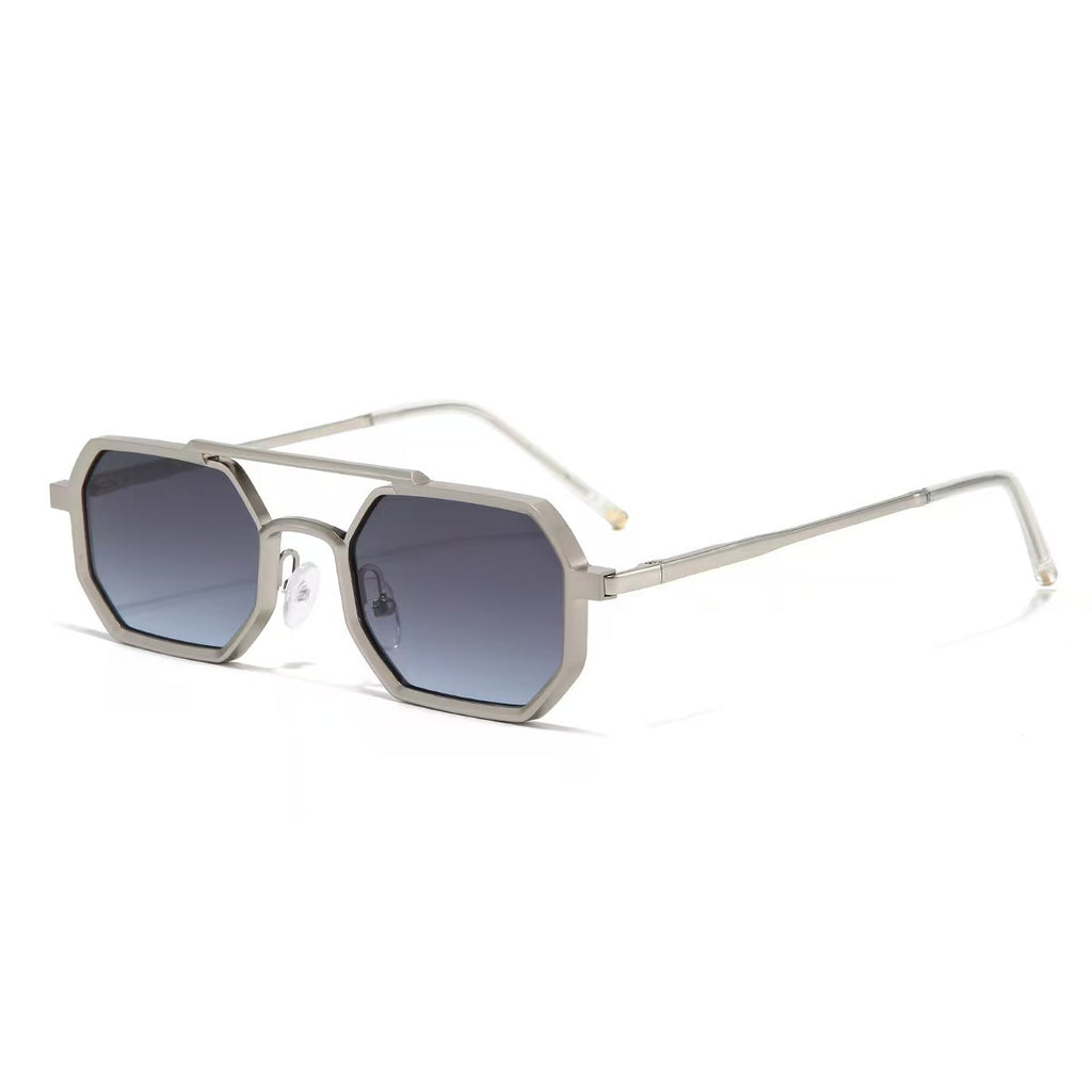 Lunettes de soleil polygonales pour petit cadre en métal Universal