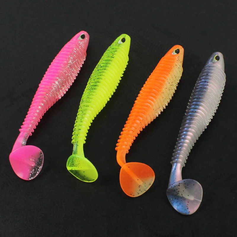 Luya Big T-tail Soft Fish Bait with Jig Head