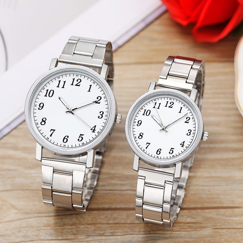 Montre Quartz de ceinture en acier simple pour homme et femme