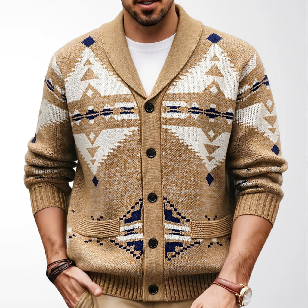 Mens Style ethnique Chandail en imitation avec un collier