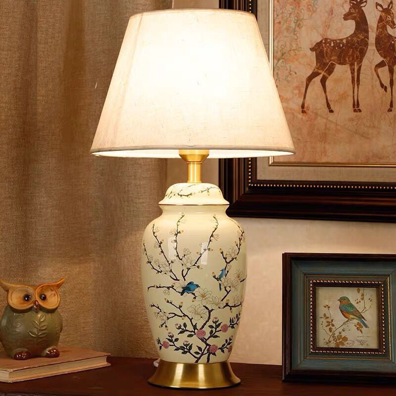 Lampe de chambre à coucher en céramique de style américain