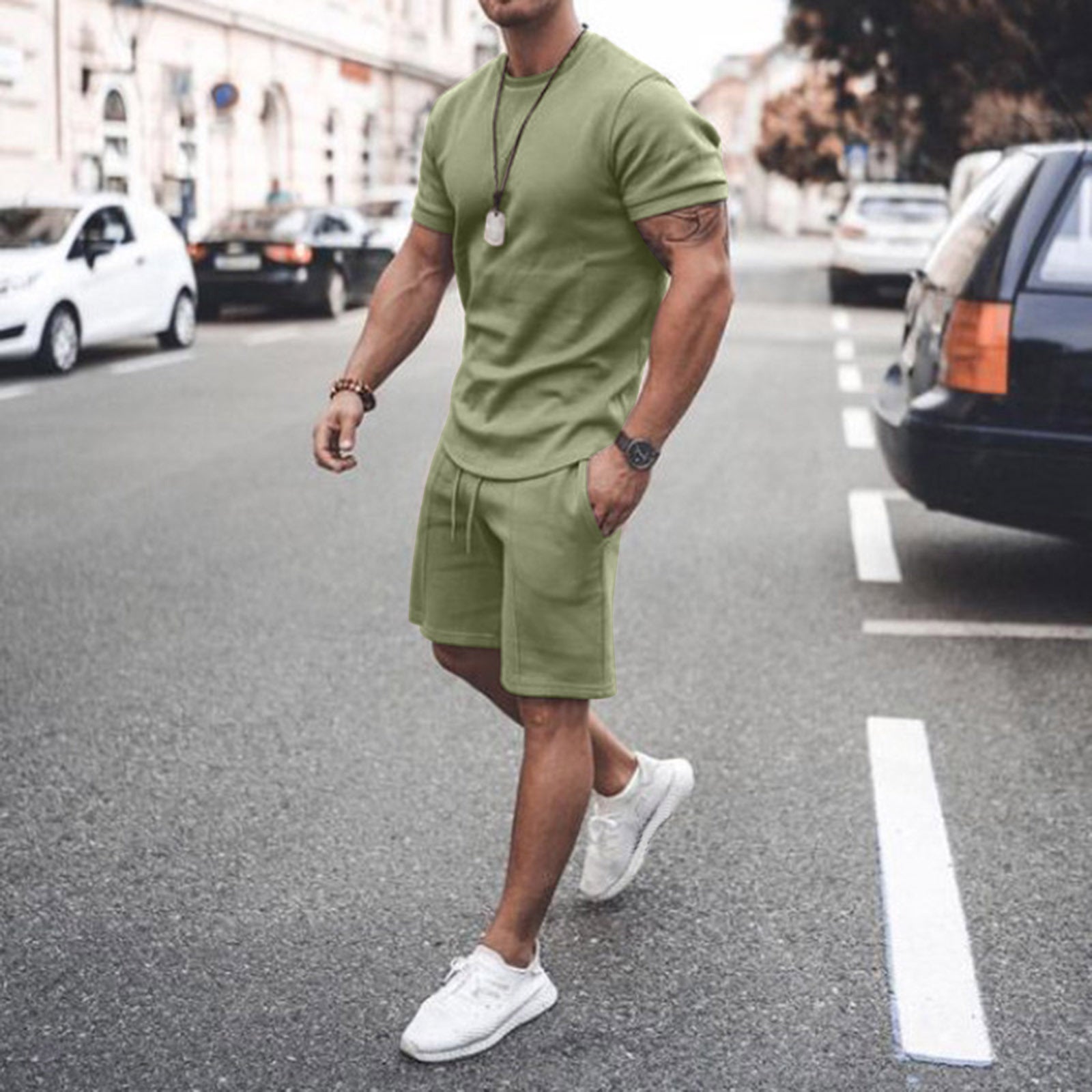 European and American Ebay Homme d'été Shorts à manches courtes Suit Sports Casual Men's Fash