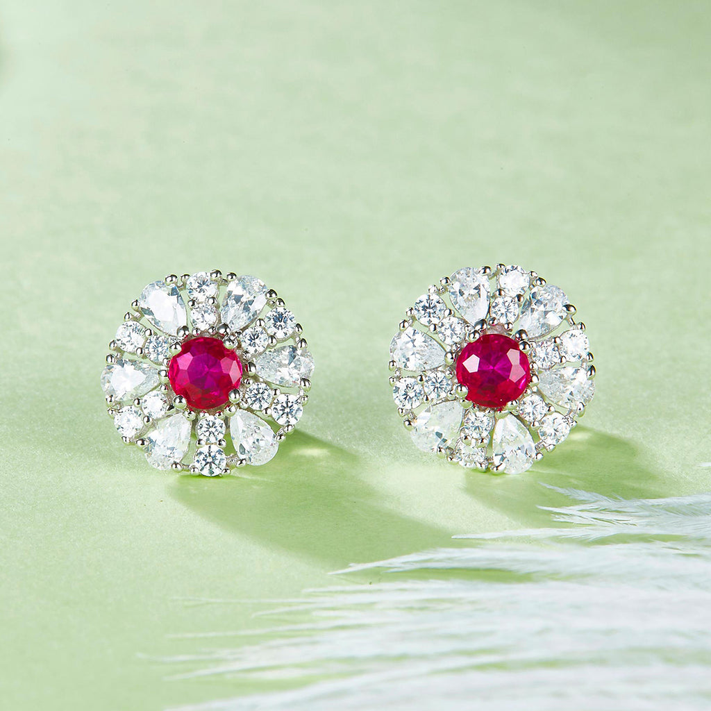 S925 Boucles d'oreilles en cluster en argent sterling