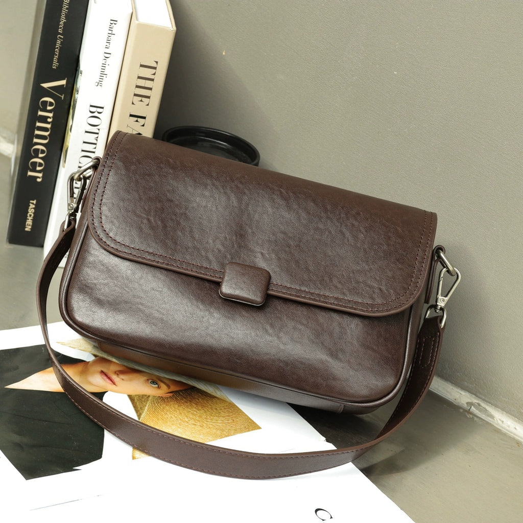 Sac en cuir véritable pour femmes Sac à épaule simple