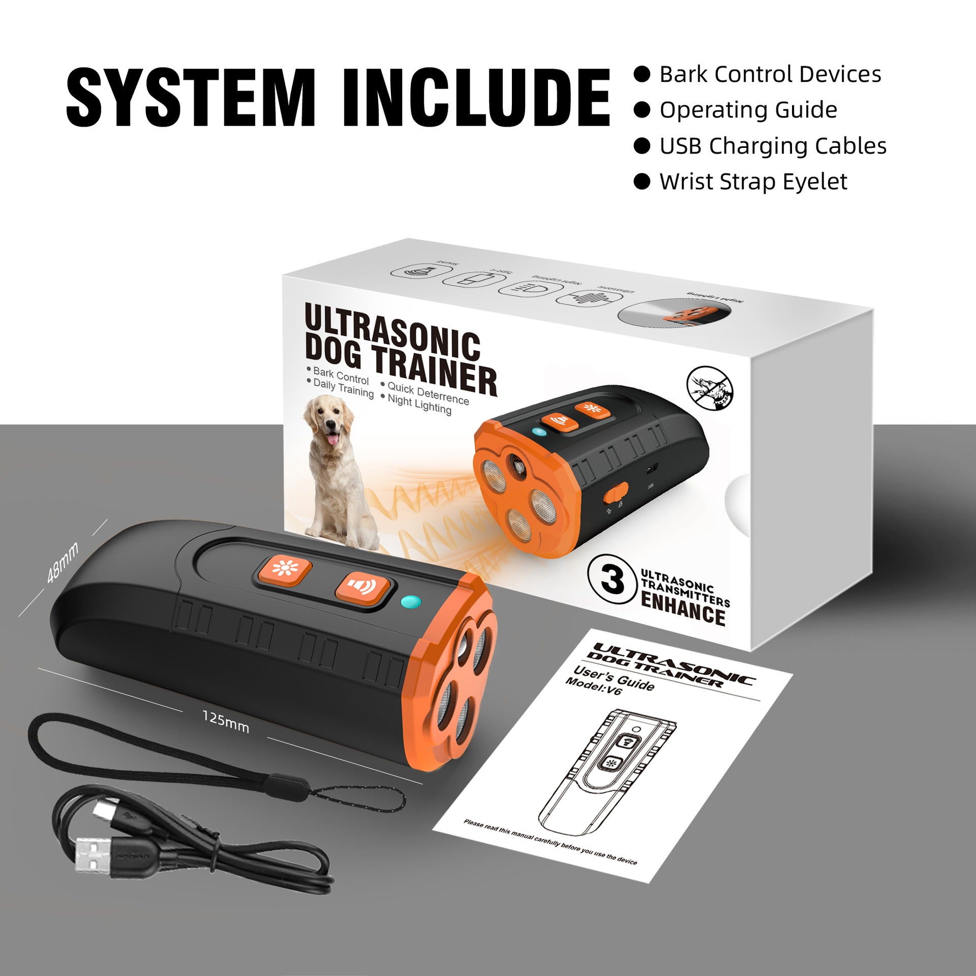 Disperseur de chien ultrasonique Porté à la main Trois-core Ultrasonic High-power Training Bark Stopper