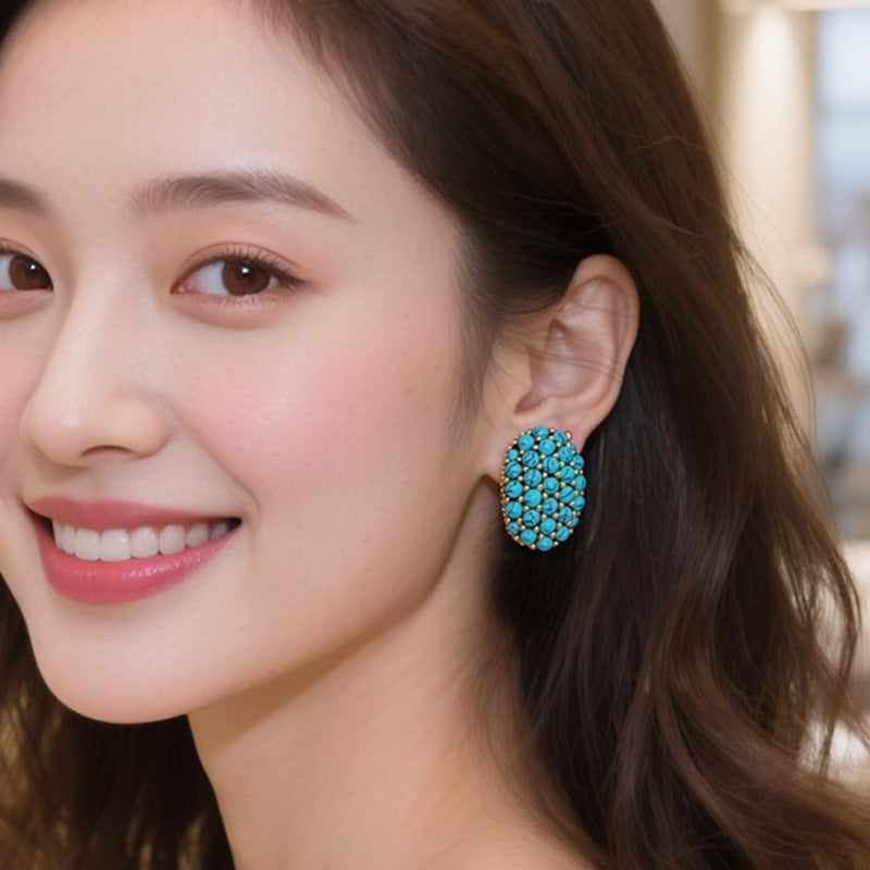 Boucles d'oreilles en perles élégantes de style français