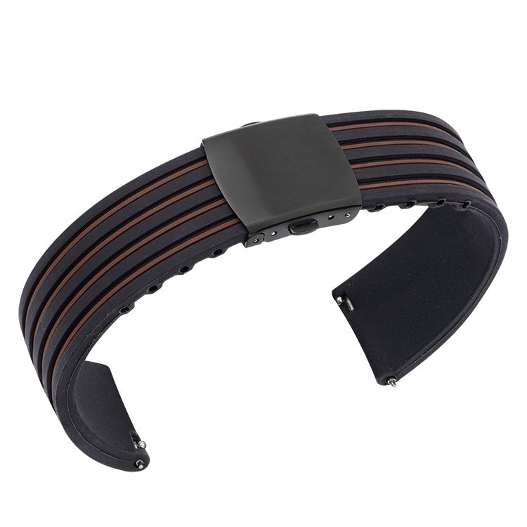 Bracelet en silicone rayé à deux tons d'oreille