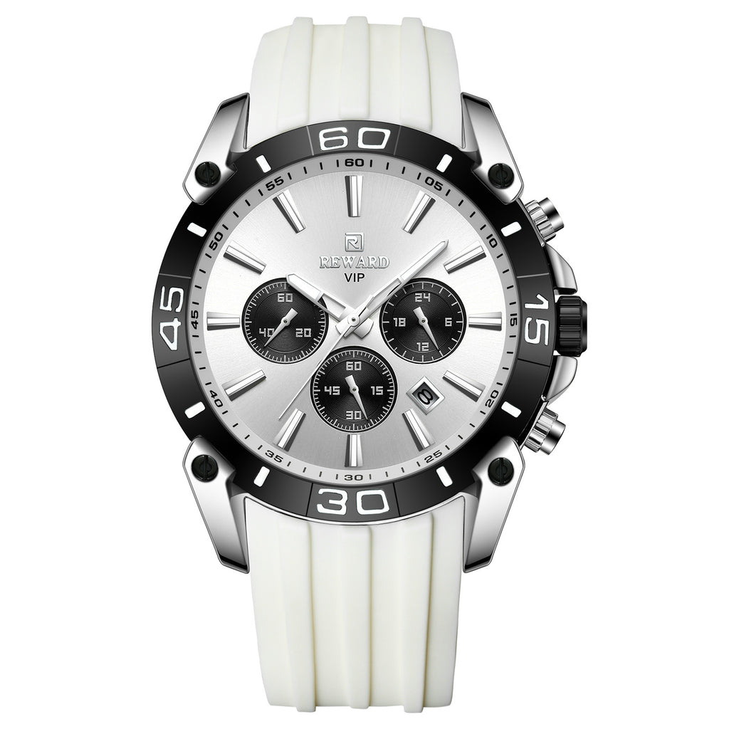 Hommes Quartz multifonction trois yeux et six aiguilles chronographe