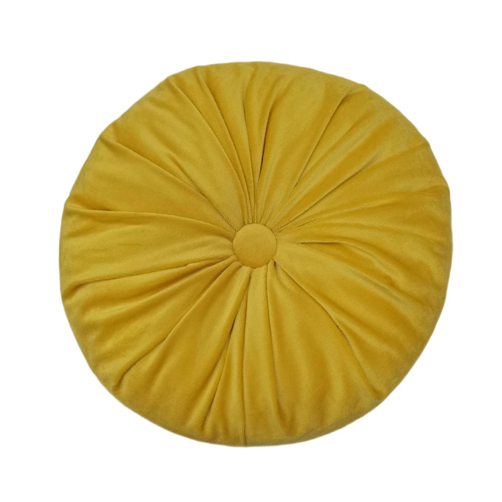 Roue plissée Ronde Oreiller Main recueillie Coussin circulaire au sol
