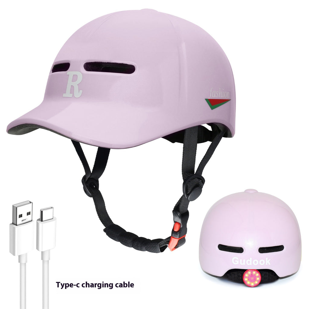 Duck Tongue Integrated Bicycle Helmet Warning Light