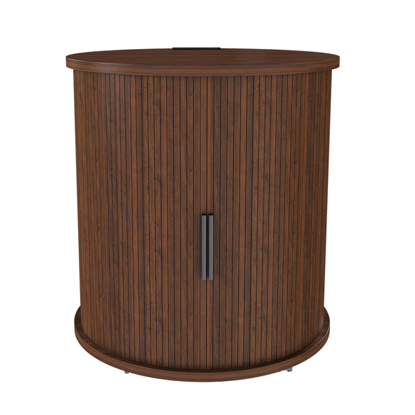 Ensemble de 2 tables de fin de cylindre moderne du Mid Century avec station de recharge intégrée et coulissante D