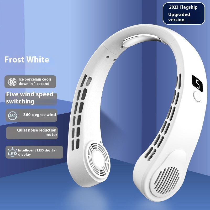Avec affichage numérique léger Ventilateur de Halter sans feuille USB portable Mute Lazy Student Outdoor Halt