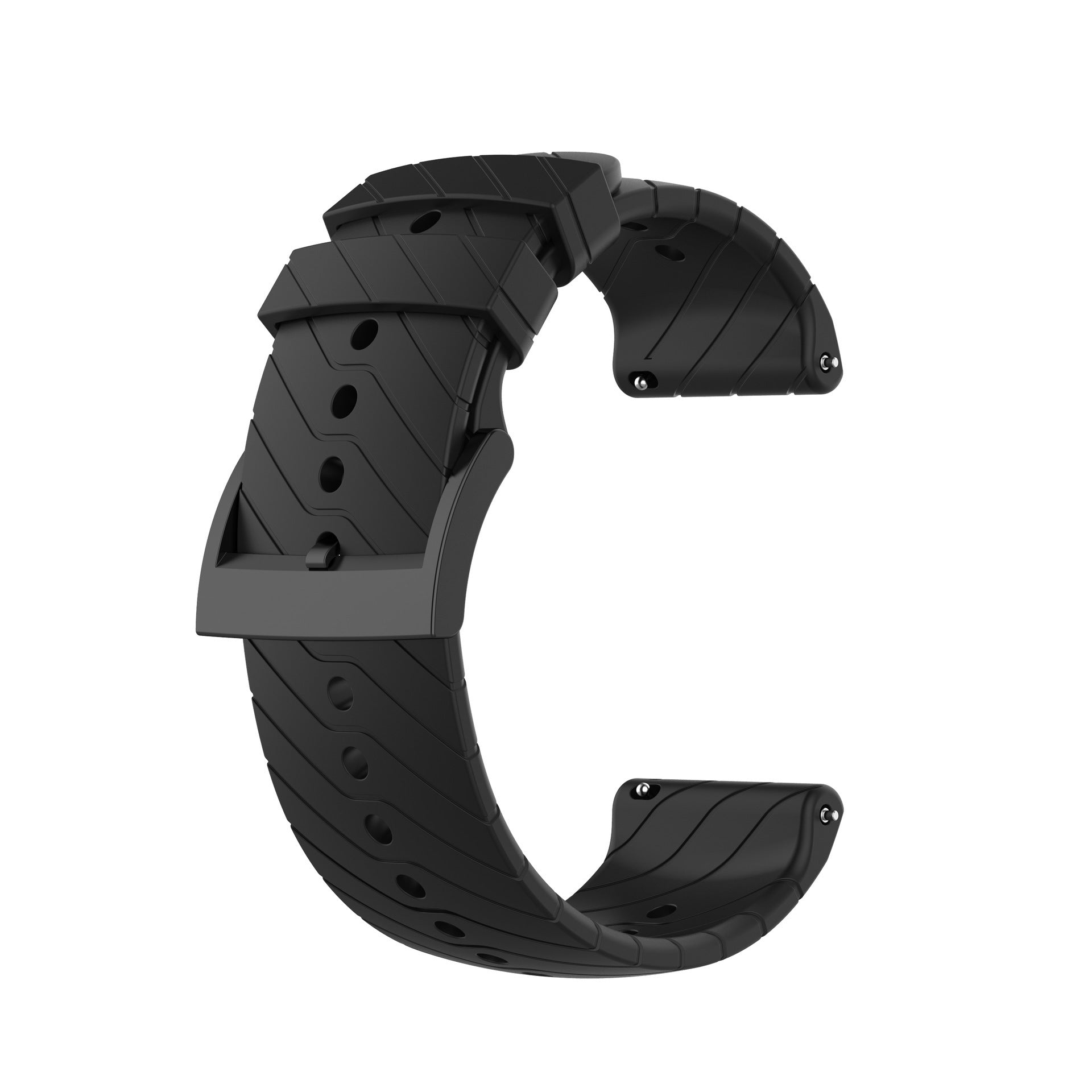 Bracelet 24mm de montre en silicone à rayures de foudre compatible avec Songatao