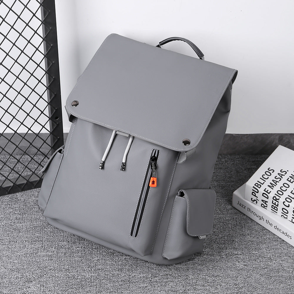 Sac à dos en cuir laminé de grande capacité pour hommes