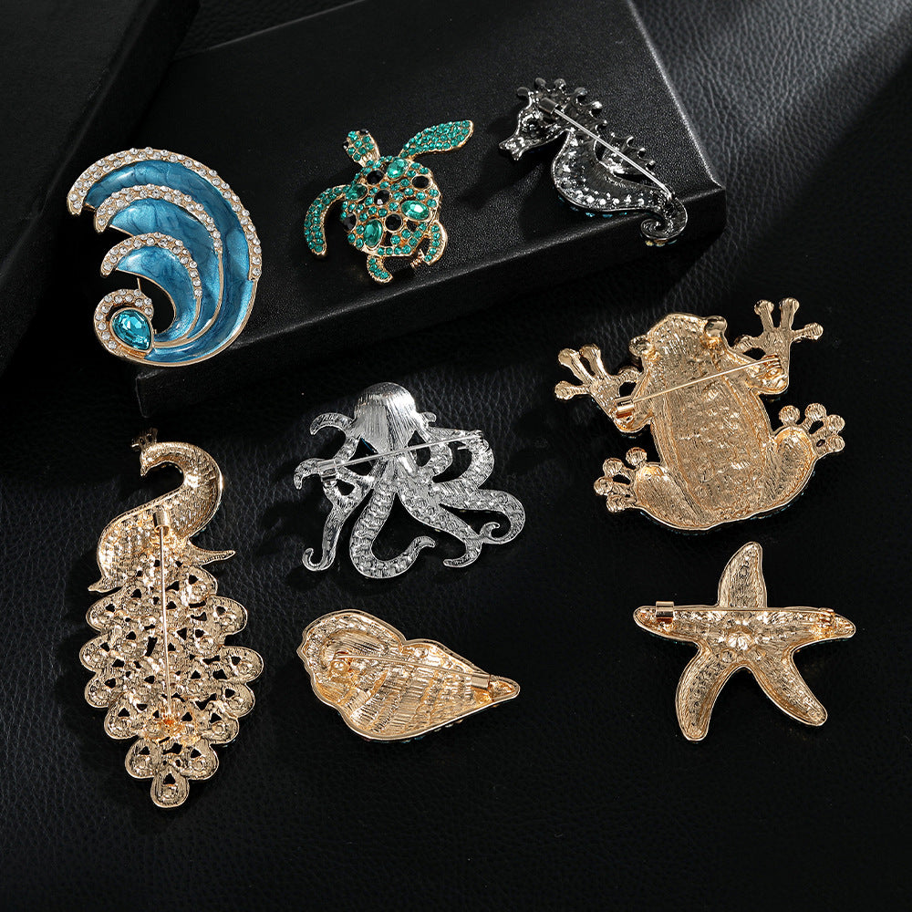 Meilleure vente Tortue de la mer de Strass et Octopus Brooch
