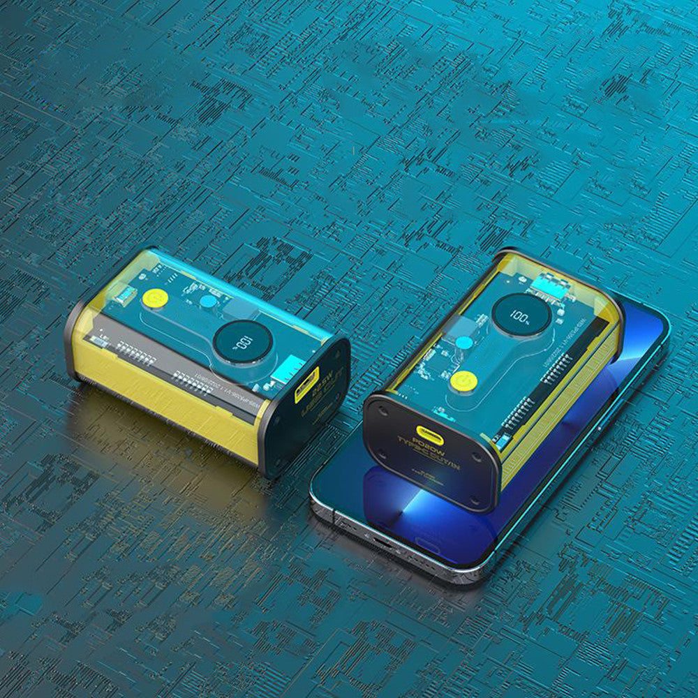 Banque de puissance industrielle transparente créative 10000 mAh