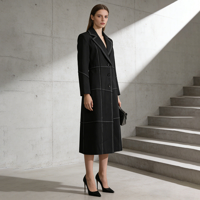 Manteau de Trench Fashionable, Veste Femme Vintage européenne et américaine de style britannique