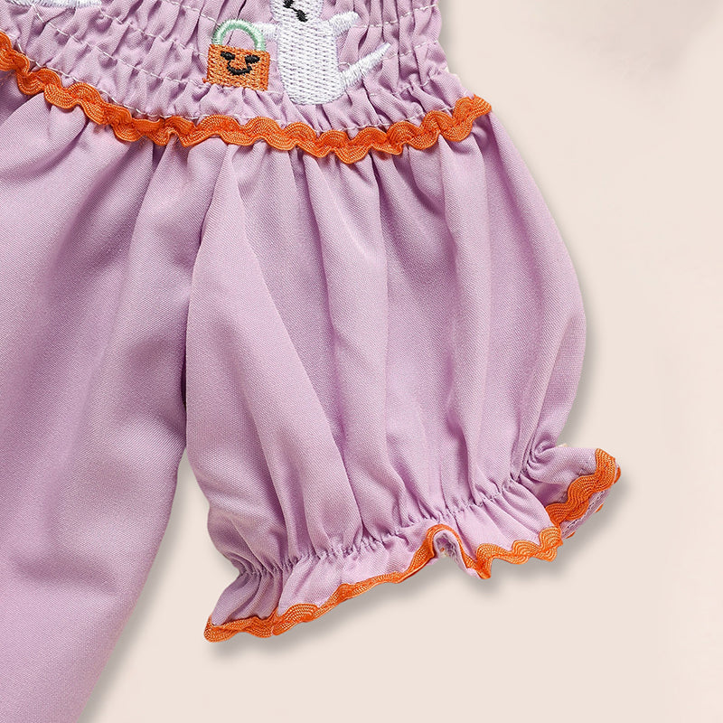 Bébé Bébé Filles Robe d'Halloween Robe de Broderie Ghost avec Robe de Déguisement de Fête du Bandeau