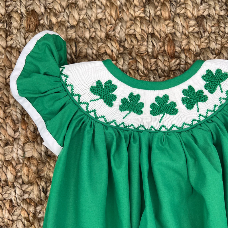 Romper à manches courtes bébé avec broderie Clover