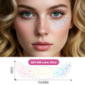 Laser Silver Sticker-Round Star Modèle-Pink + Jaune + Bleu-Paper-1