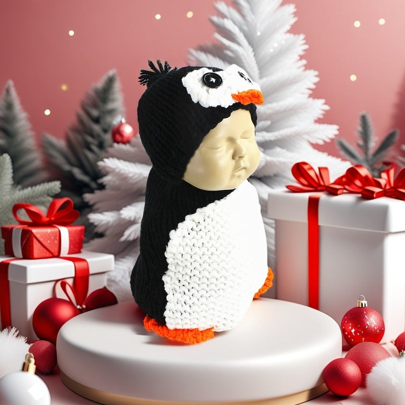 Mignon nouveau-né photographie Penguin forme Laine sac de couchage
