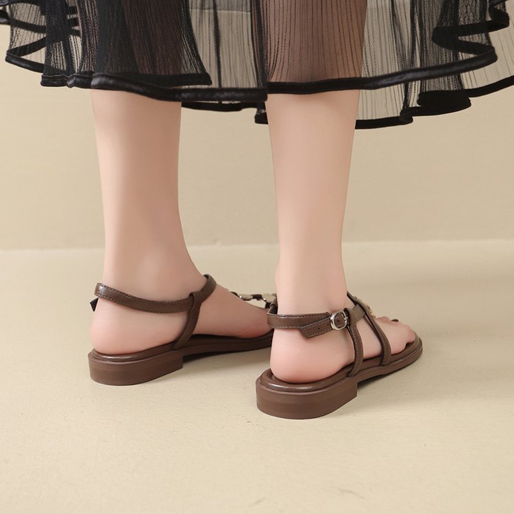Sandales de string à paillettes pour femmes