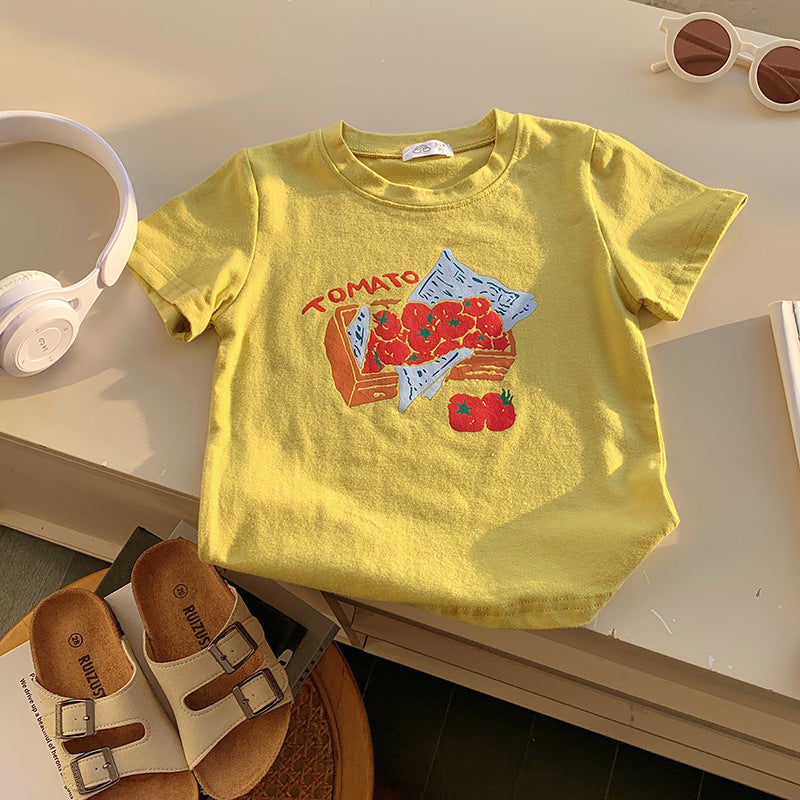 T-shirt pour enfants Imprimé mode Mignon de dessin animé populaire